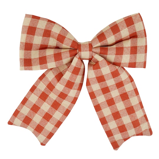 15" Orange Plaid Puffy Bow by Celebrate It®